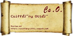 Csiffáry Ottó névjegykártya